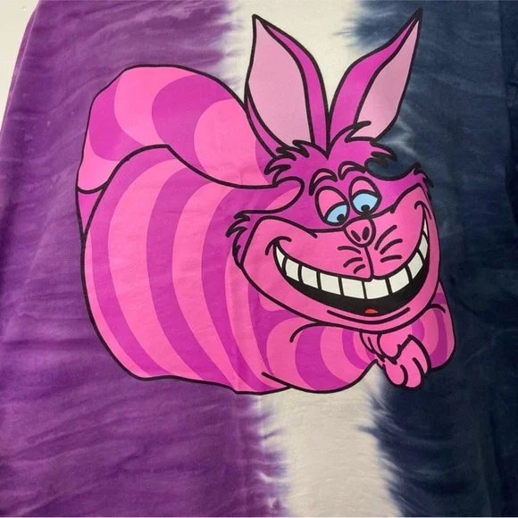 Disney Cheshire Cat Tie Dye Shirt Top NWOT - Picture 2 of 5
